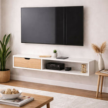Mesa de Tv Flotante Tolouse 30x120x30cm Blanco/Madera