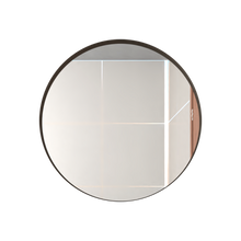 Espejo Circular Aron, Negro, con Marco En Estructura Metálica