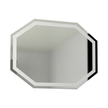 Espejo Hexagonal Mizu, Gris, con Luz Led
