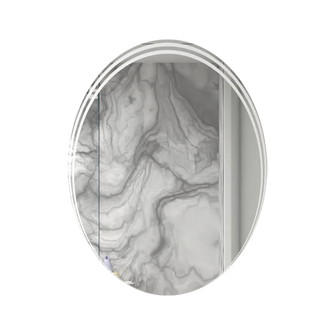 Espejo Ovalado Zahara color Gris para Sala o Baño.