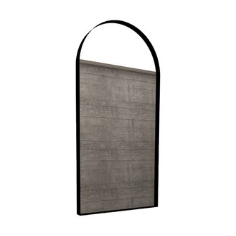 Espejo Rectangular Marsella, Negro, con Extremo Superior Curvo y En Estructura Metálica