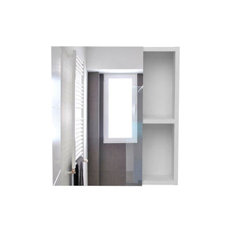 Gabinete de Baño Labell, Blanco, con Puerta Espejo y Entrepaños  X2