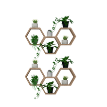 Set de Repisas Hexagonal Hades, Beige, X6 Unidades