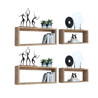 Set Repisas Duo color Beige para Ambientes.